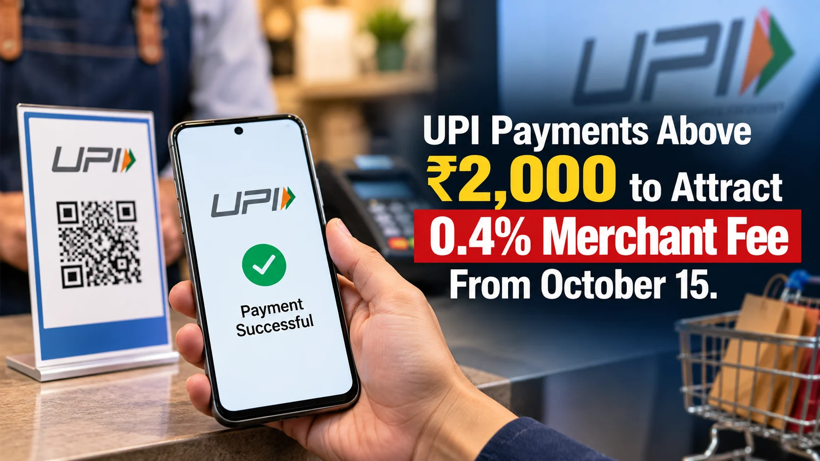 UPI Payments Above ₹2,000 to Attract 0.4% Merchant Fee From October 15