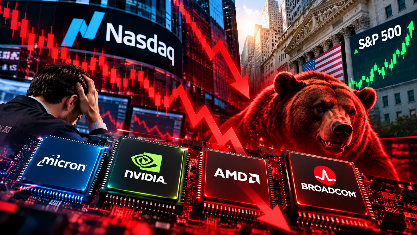 Chip Stocks Under Pressure: Why Micron, Nvidia, AMD and Broadcom Are Dragging the Nasdaq Lower