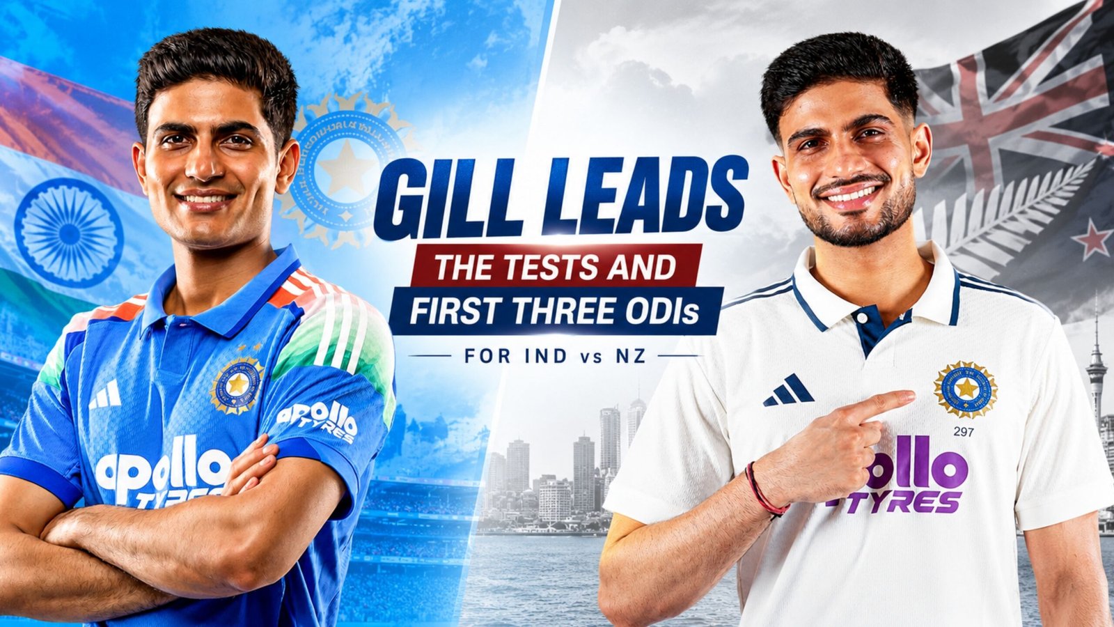 India Test and ODI squads for the 2026 New Zealand tour, with Shubman Gill and Shreyas Iyer as captains